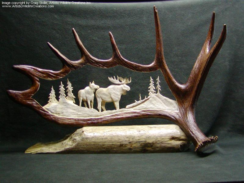 Antler Carvings Craig Stolle, award winning taxidermist, Vancouver